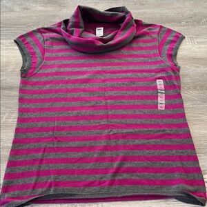 Gap Striped Pink and Gray Cowl Neck Top New with tag Sizes X-Large